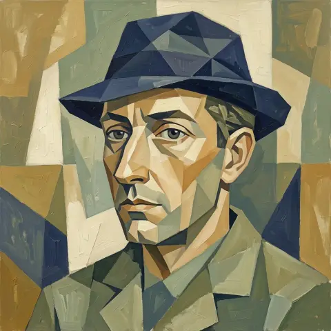 Cubist portrait of a man style reference