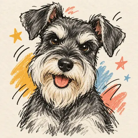 Miniature Schnauzer · Doodle style reference