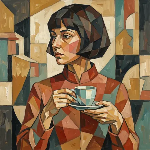 Cubist portrait of a woman style reference