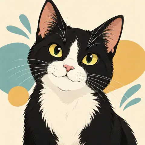 Tuxedo Cat · Classic Cartoon style reference