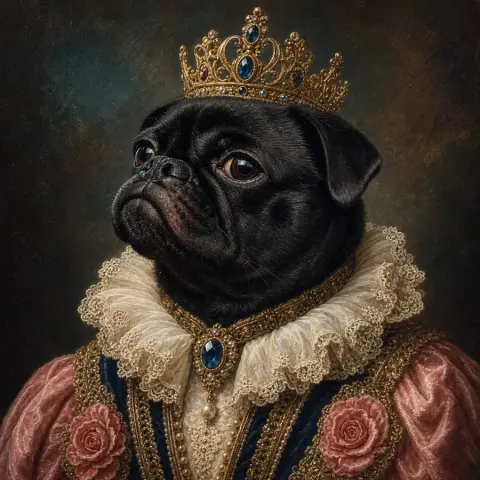 Pug · Royal Portrait style reference