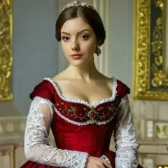 Referencia de estilo: Retrato real de terciopelo rojo