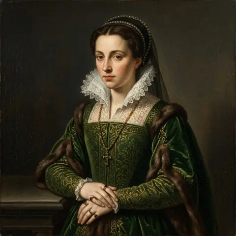 Referencia de estilo: Retrato renacentista al óleo de una mujer