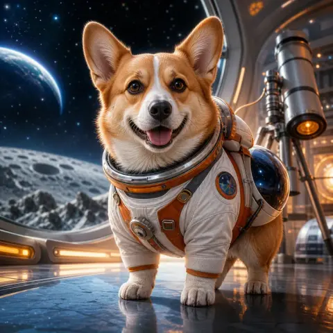 Corgi · Space Explorer style reference