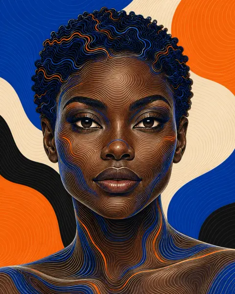 Contour-line art style reference