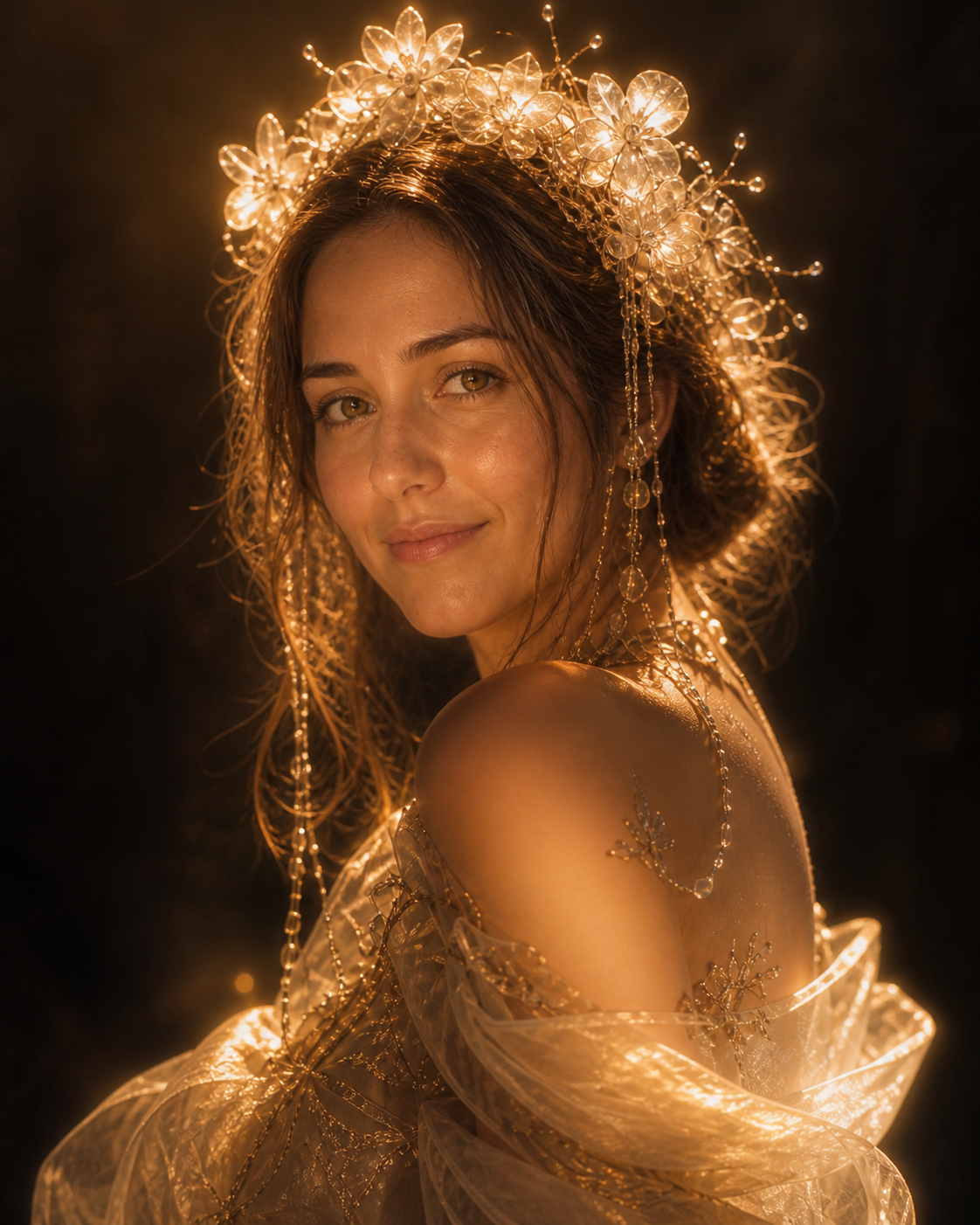 The same adult AI-created demo model redrawn in Cinematic style